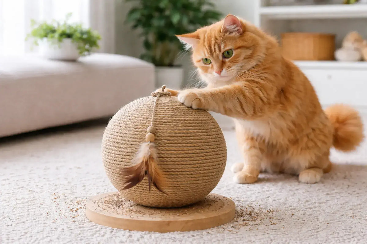 cat scratching ball toy