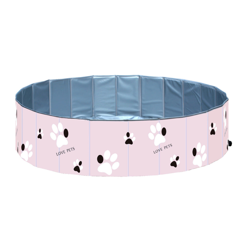 Portable Foldable Dog Swimming Pool for Bathing Paw Pals Pet Shop Pink 60x20cm