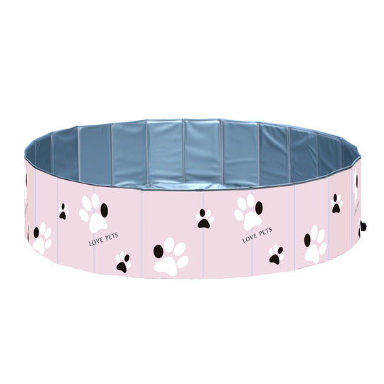 Portable Foldable Dog Swimming Pool for Bathing Paw Pals Pet Shop Pink 60x20cm