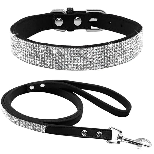 Pet Collar Leash Set  Happy Pet3 Black M 