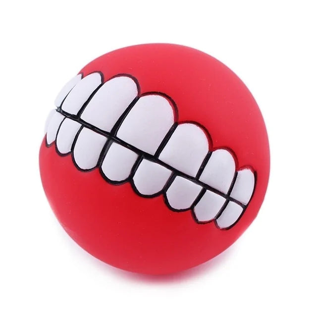 Pet Ball Teeth Silicon Chew Toys for Large Breeds  Happy Pet3 Red  