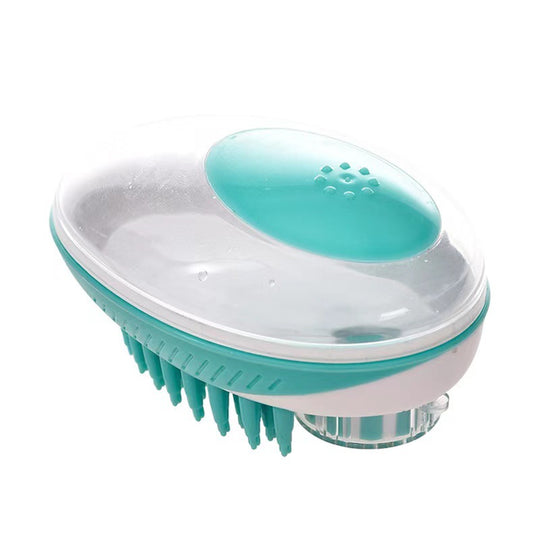 Silicone Bath Brush and Massage Comb for Pets Paw Pals Pet Shop Green
