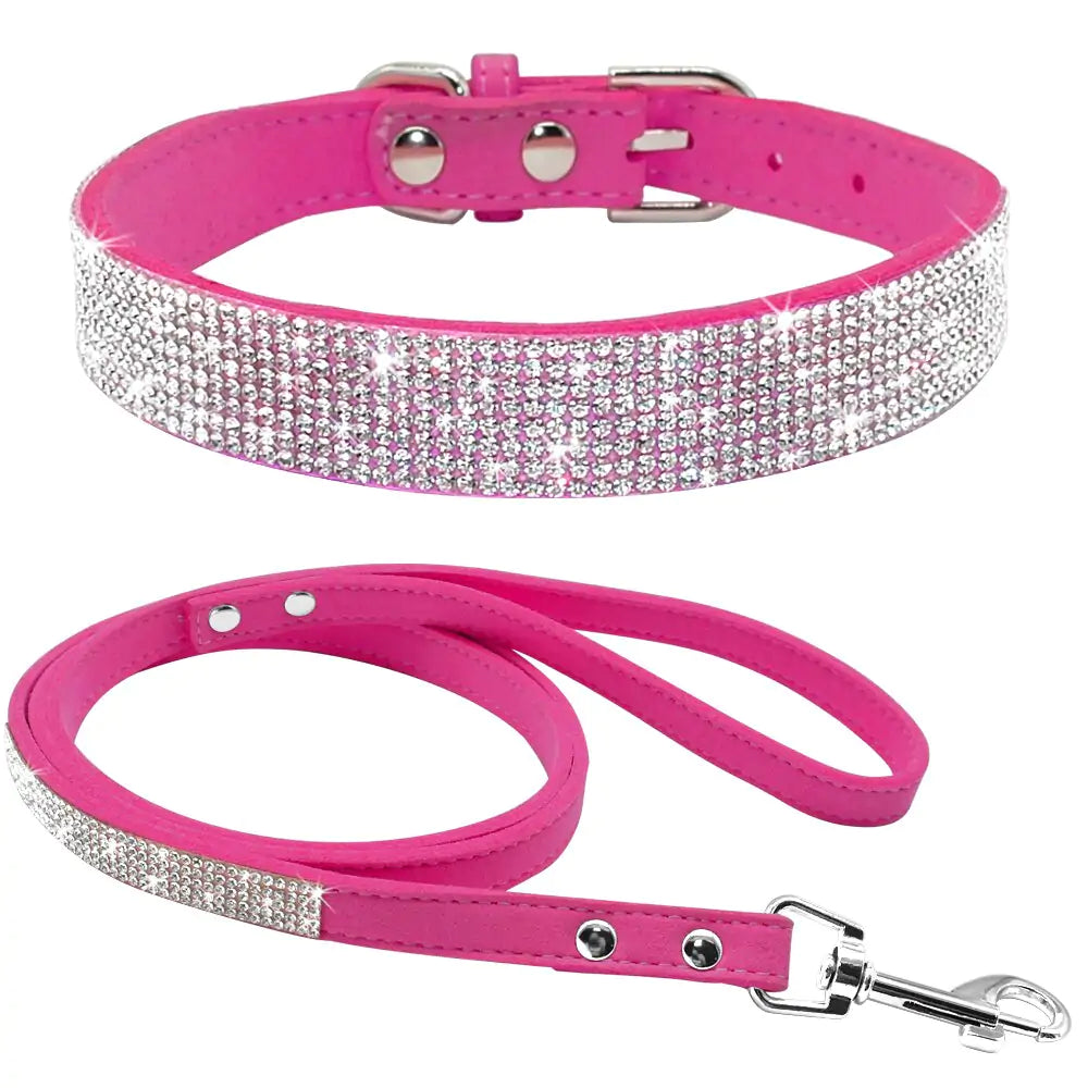 Pet Collar Leash Set  Happy Pet3 Rose M 