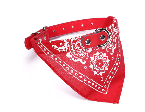 Small Pet Collar PU Adjustable Leather Scar  Happy Pet3 Red  