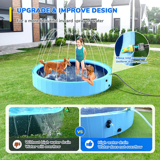 Foldable Pet Splash Pool for Dogs and Bathing Fun Paw Pals Pet Shop