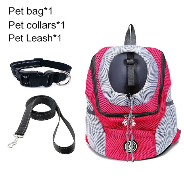 Pet Travel Carrier Bag  Happy Pet3 Rose red set L for 10-13kg 