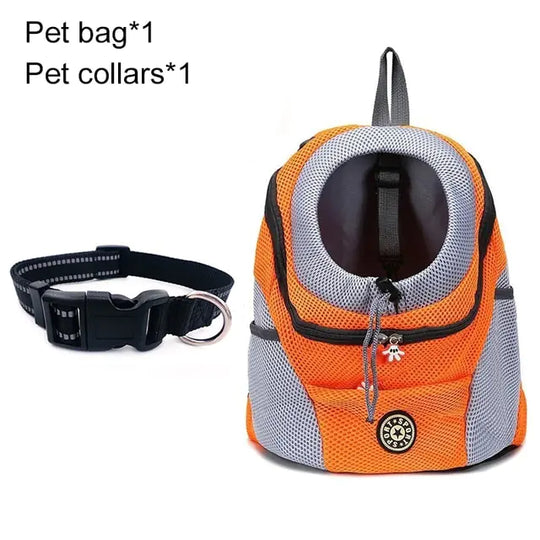 Pet Travel Carrier Bag  Happy Pet3 Orange with Collar M for 5-10kg 