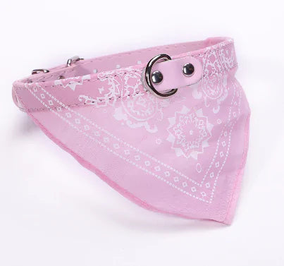 Small Pet Collar PU Adjustable Leather Scar  Happy Pet3 Light Pink  