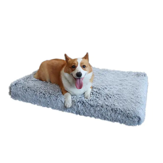 Plush Washable Dog Bed  Happy Pet3 Grey White S 