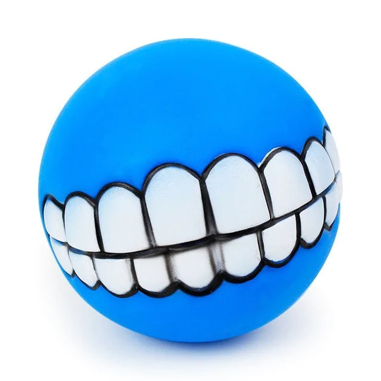 Pet Ball Teeth Silicon Chew Toys for Large Breeds  Happy Pet3 Blue  