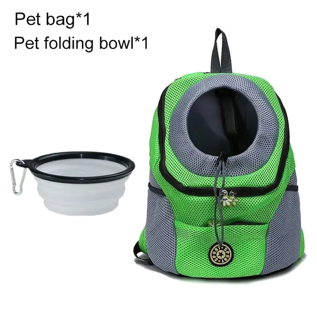 Pet Travel Carrier Bag  Happy Pet3 Green with Bowl M for 5-10kg 