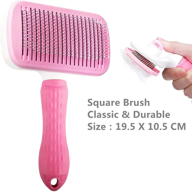 Pet Grooming Brush  Happy Pet3 Pink Square  