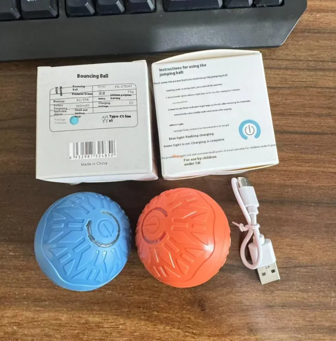 Pets Electric Jumping Ball Automatic Dog-teasing Luminous Pet Products Pets Dogs Training Products Ball Toys For Dogs Resistance Paw Pals Pet Shop