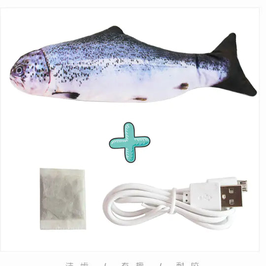 Cats USB Charger Interactive Toy Fish  Happy Pet3 Jump Cable And Mint 10  