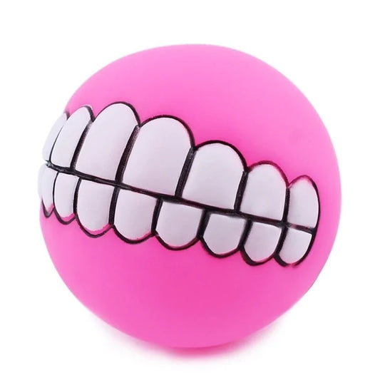 Pet Ball Teeth Silicon Chew Toys for Large Breeds  Happy Pet3 Rose Red  