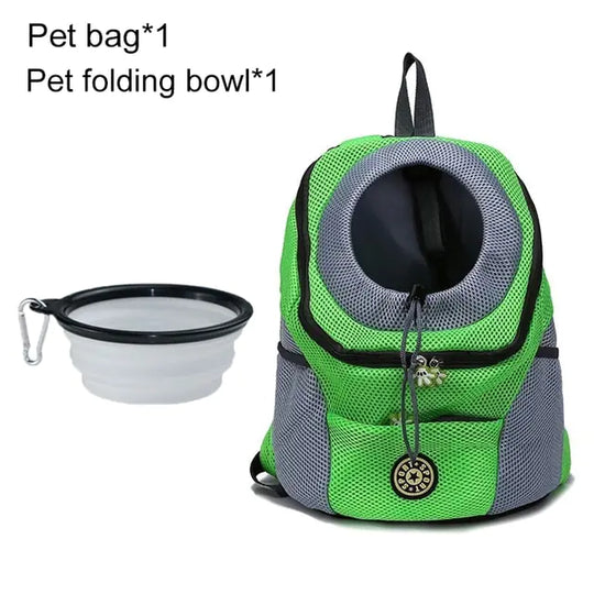 Pet Travel Carrier Bag  Happy Pet3 Green with Bowl S for 0-5kg 