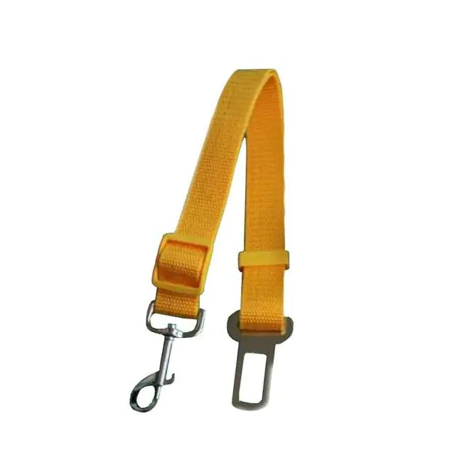 Adjustable Leash Dog Seat Belt  Happy Pet3 Yellow 45-72cmWidth 2.5cm 