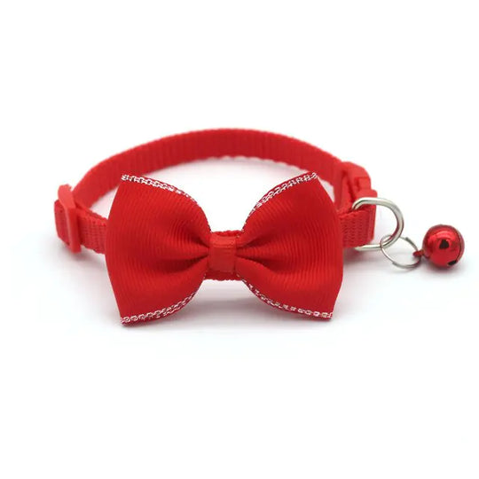 Bow and Bell Pet Collar  Happy Pet3 Red  